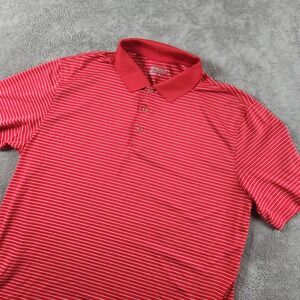 Nike Golf Tour Performance Dri-FIT Polo Shirt Mens XL Red White Striped XL